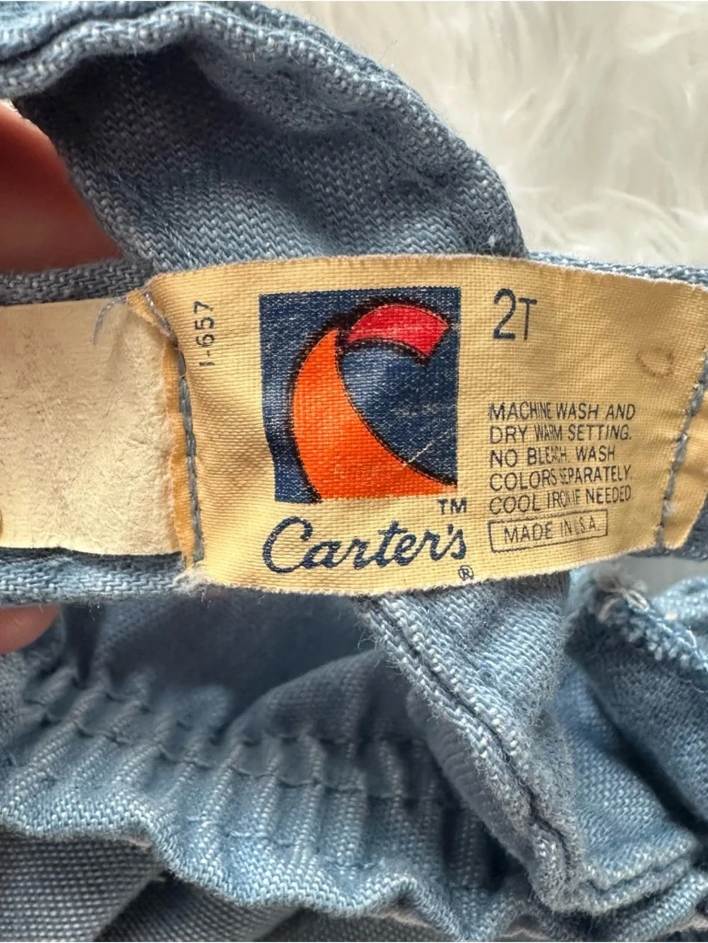 VTG Carters Shortalls & matching shirt baby boys 2T overall outfit - Picture 10 of 11